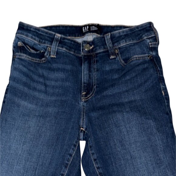 Gap Denim Womens Classic Straight Leg Dark Wash Denim Jeans-8S-GUC - Picture 2 of 7